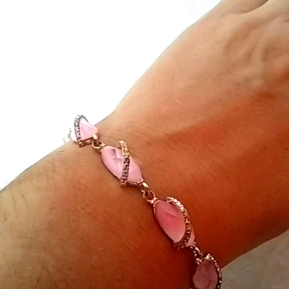 Avon Pink Silvertone Bracelet with Rhinestones | EUC - Picture 7 of 12